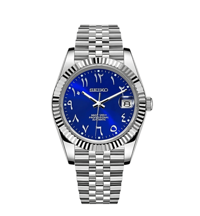 Seiko Mod Datejust Sapphire Blue Arabic