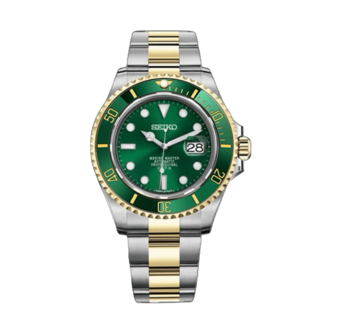 Seiko Mod Submariner Twotone Green