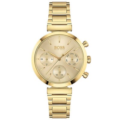 Hugo Boss Flawless Horloge Gold Stainless Steel 36mm Ladies Watch (1502532)