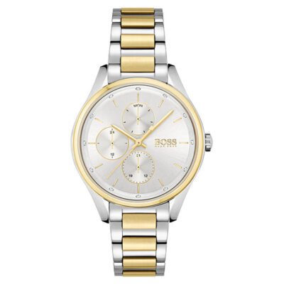 Hugo Boss Grand Course Silver/Gold Stainless Steel 44mm Men's Watch (1502585)
