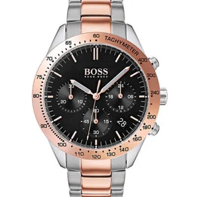 Hugo Boss Talent SIlver Rose Gold Stainless Steel 44mm Men's Watch 1513584