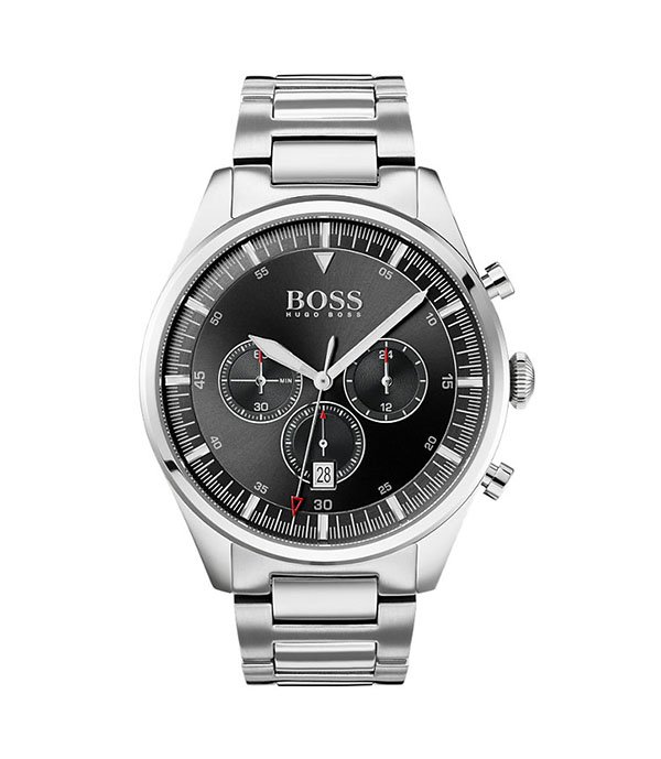 Hugo Boss Pioneer Silver Stainless Steel 44mm Men's Watch (1513712)