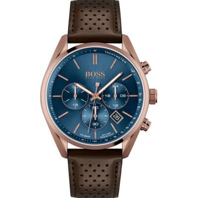 Hugo Boss Champion Brown Leather 44mm Men's Watch (1513817)