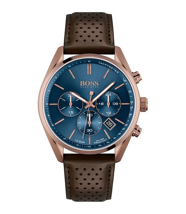 Hugo Boss Champion Brown Leather 44mm Men's Watch (1513817)