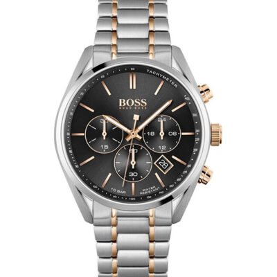 Hugo Boss Champion Silver/Rose Gold Stainless Steel 44mm Men's Watch (1513819)