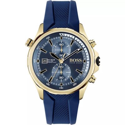 Hugo Boss Globetrotter Blue Sillicone 44mm Men's Watch (1513822)