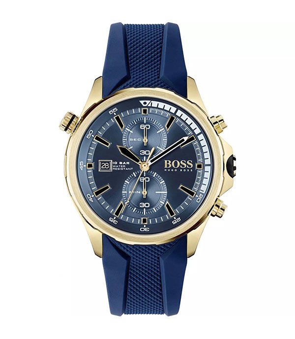 Hugo Boss Globetrotter Blue Sillicone 44mm Men's Watch (1513822)
