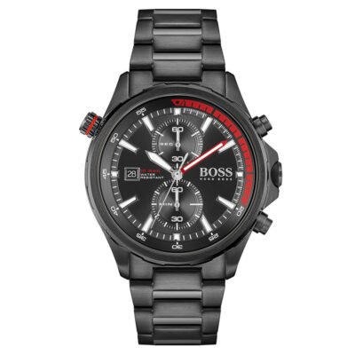 Hugo Boss Globetrotter Black Stainless Steel 44mm Men's Watch (1513825)