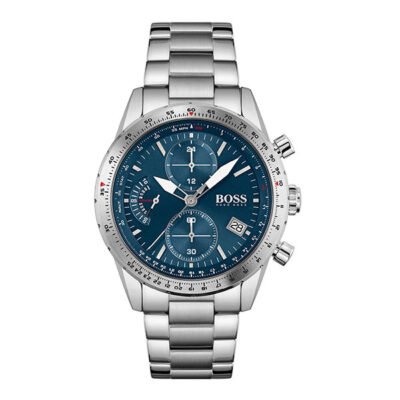 Hugo Boss Pilot Silver Stainless Steel 44mm Men's Watch (1513950)