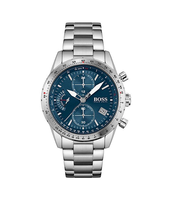 Hugo Boss Pilot Silver Stainless Steel 44mm Men's Watch (1513950)