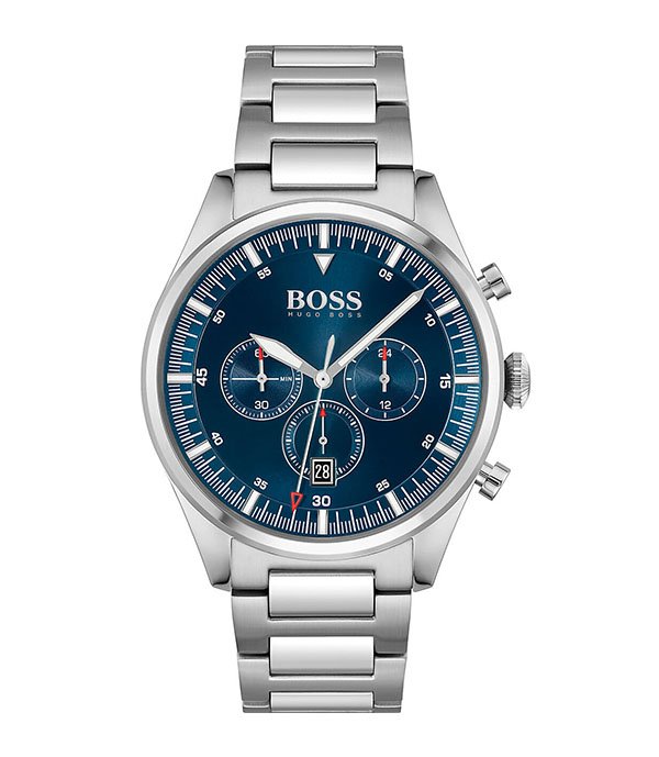Hugo Boss Pioneer Silver Stainless Steel 44mm Men's Watch (1513867)
