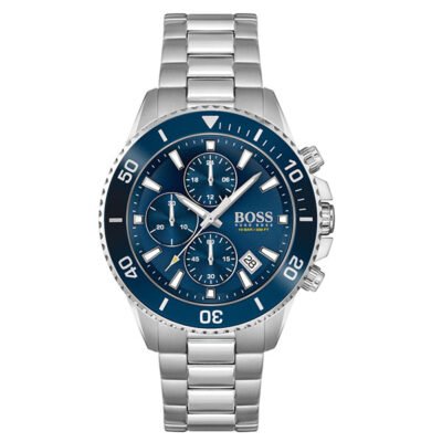 Hugo Boss Admiral Silver Stainless Steel 44mm Men's Watch (1513907)