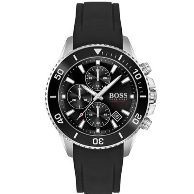 Hugo Boss Admiral Black Sillicone 44mm Men's Watch (1513912)