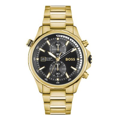 Hugo Boss Globetrotter Gold Stainless Steel 44mm Men's Watch (1513932)