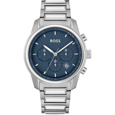 Hugo Boss Trace Silver Stainless Steel 44mm Men's Watch (1514007)