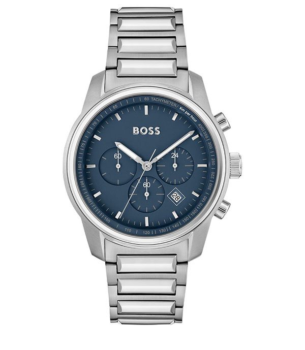 Hugo Boss Trace Silver Stainless Steel 44mm Men's Watch (1514007)