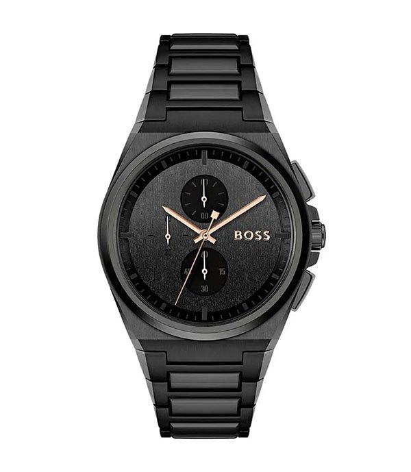 BOSS Steer Steer Chrono Black Stainless Steel 44mm Men's Watch (1514068)