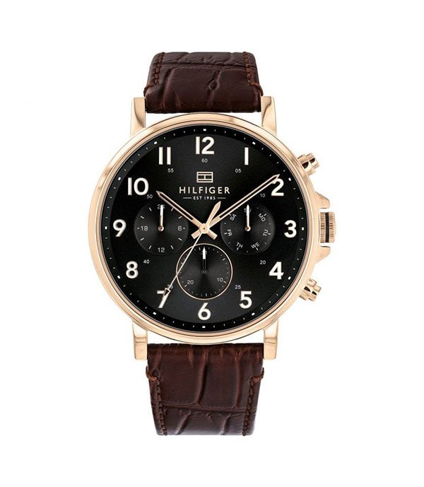 Tommy Hilfiger Brown Leather 44mm Men's Watch (1710379)