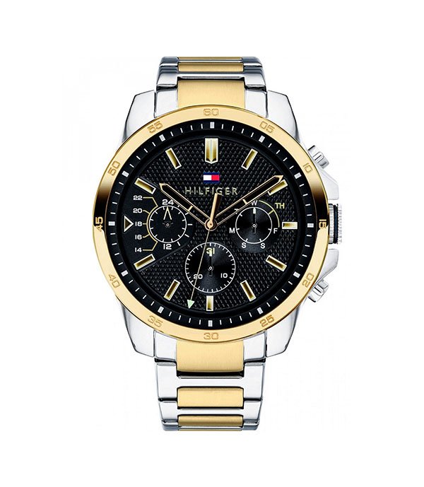 Tommy Hilfiger Decker Silver/Gold Stainless Steel 44mm Men's Watch (1791559)