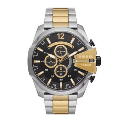 Diesel Mega Chief Silver/Gold Stainless Steel 54mm Men's Watch (DZ4581)