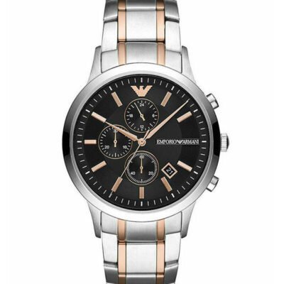 Emporio Armani Renato Black Stainless Steel 43mm Men's Watch (AR11165)