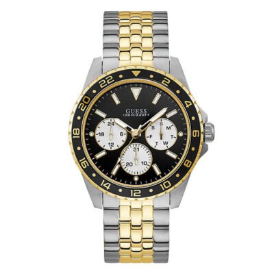 GUESS Odyssey Silver/Gold Stainless Steel 44mm Men's Watch (W1107G6)