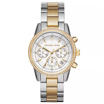 Michael Kors Ritz Silver/Gold Stainless Steel 37mm Ladies Watch (MK6474)