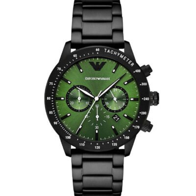 Emporio Armani Mario Black Stainless Steel 44mm Men's Watch (AR11472)