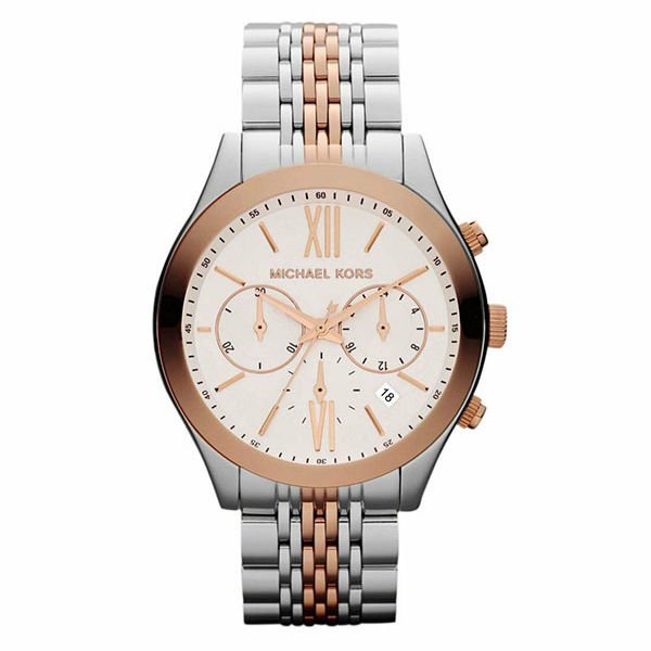 Michael Kors Brookton Silver/Rose Gold Stainless Steel 38mm Ladies Watch (MK5763)