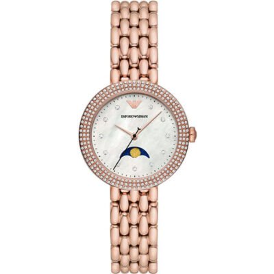 Emporio Armani Rose Gold Stainless Steel 32mm Ladies Watch (AR11462)