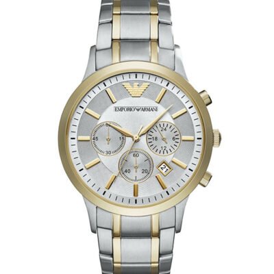 Emporio Armani Renato Silver/Gold Stainless Steel 43mm Men's Watch (AR11076)