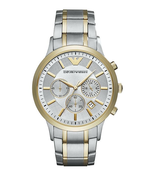 Emporio Armani Renato Silver/Gold Stainless Steel 43mm Men's Watch (AR11076)