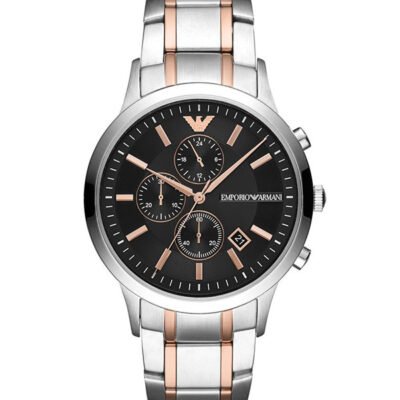 Emporio Armani Renato Black Stainless Steel 43mm Men's Watch (AR11215)