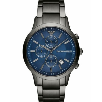 Emporio Armani Renato Black Stainless Steel 43mm Men's Watch (AR11215)