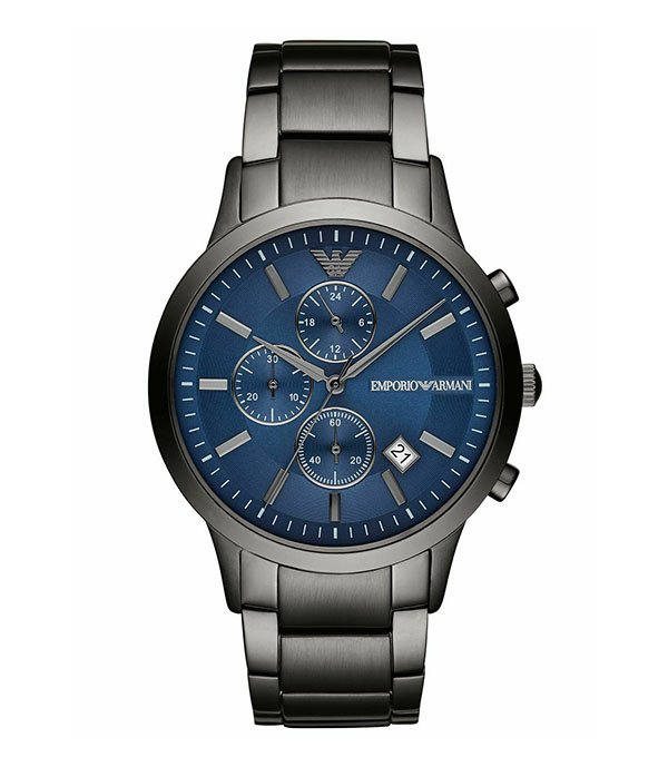 Emporio Armani Renato Black Stainless Steel 43mm Men's Watch (AR11215)