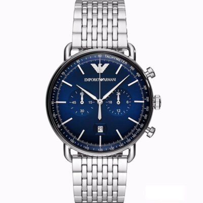 Emporio Armani Aviator Silver Stainless Steel 42mm Men's Watch (AR11238)