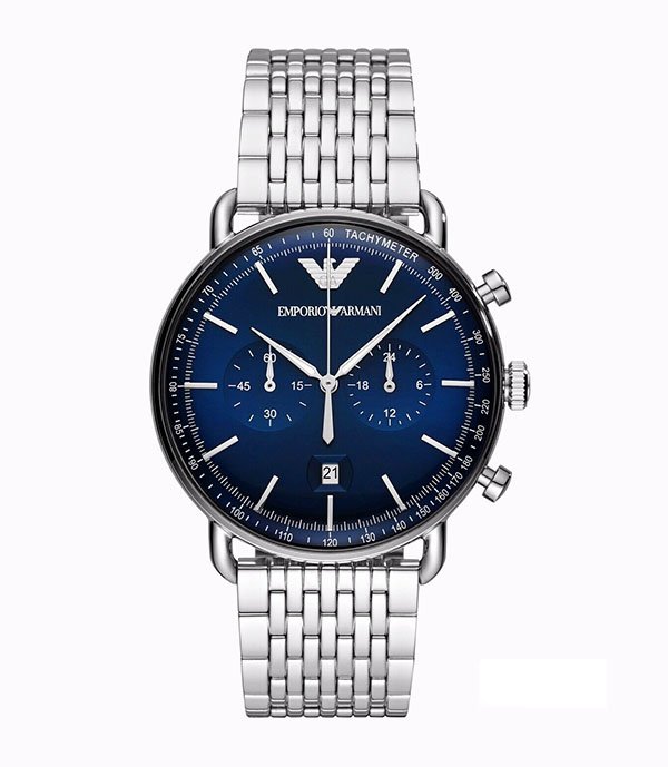 Emporio Armani Aviator Silver Stainless Steel 42mm Men's Watch (AR11238)