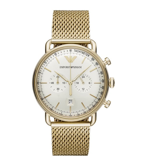 Emporio Armani Aviator Gold Stainless Steel 43mm Men's Watch (AR11315)