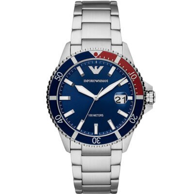Emporio Armani Diver Silver Stainless Steel 43mm Men's Watch (AR11339)