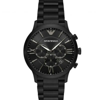 Emporio Armani Giovanni Black Stainless Steel 43mm Men's Watch (AR11349)