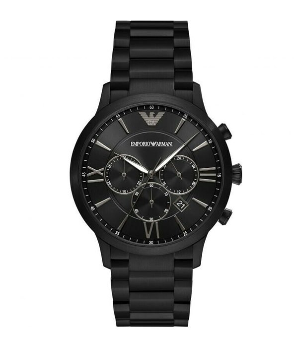 Emporio Armani Giovanni Black Stainless Steel 43mm Men's Watch (AR11349)