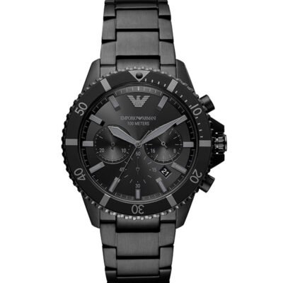 Emporio Armani Diver Black Stainless Steel 43mm Men's Watch (AR11363)
