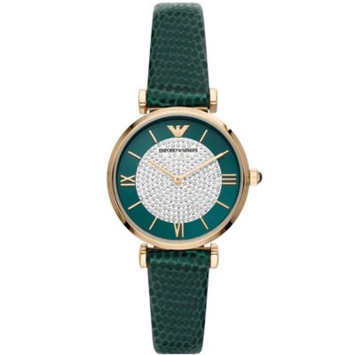 Emporio Armani Gianni T-bar Green Leather 43mm Men's Watch (AR11403)