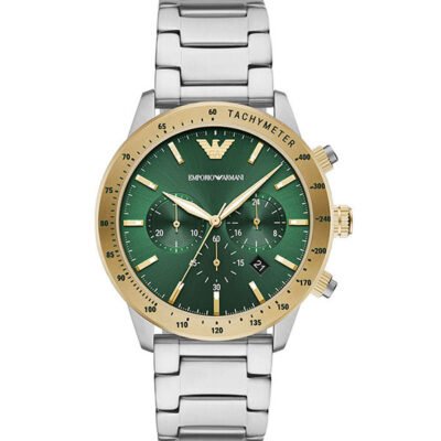 Emporio Armani Mario Silver Stainless Steel 44mm Men's Watch (AR11454)