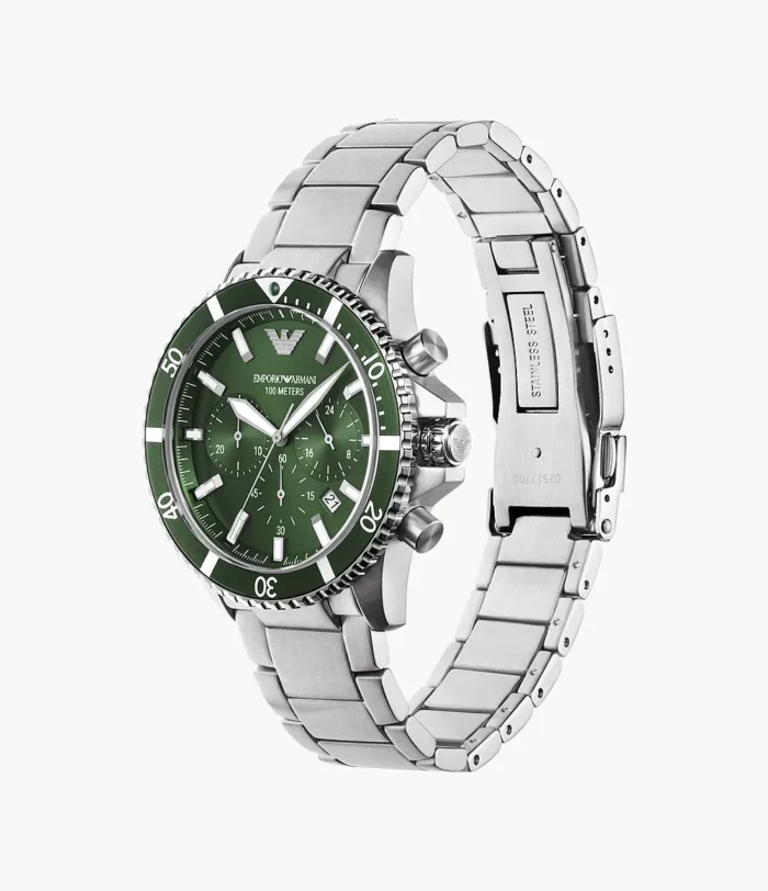 Emporio Armani Diver Silver Stainless Steel 45mm Men's Watch (AR11500) - Image 3