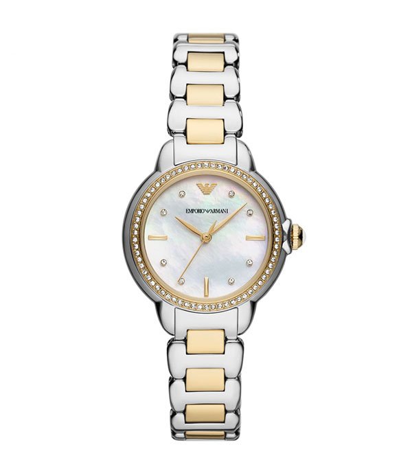 Emporio Armani Mia Silver/Gold Stainless Steel 32mm Ladies Watch (AR11524)