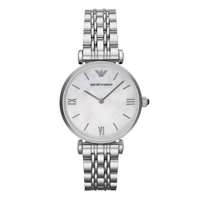Emporio Armani Gianni T-Bar Silver Stainless Steel 32mm Ladies Watch (AR1682)