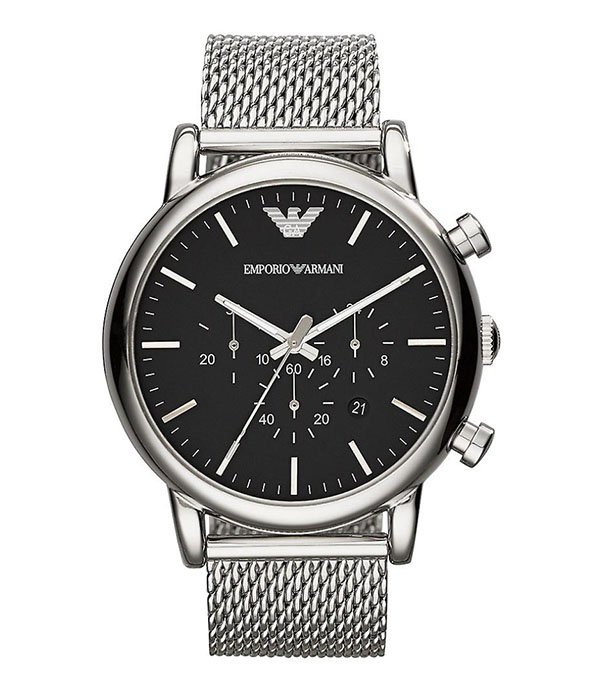 Emporio Armani Gianni T-bar Silver Stainless Steel 42mm Men's Watch (AR1808)