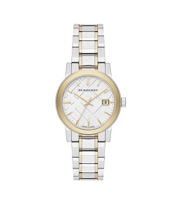 Burberry The The City Silver/Gold Stainless Steel 38mm Ladies Watch (BU9115)