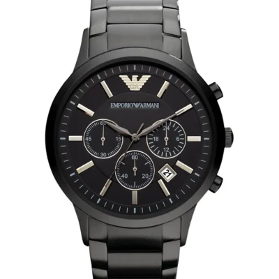 Emporio Armani Renato Black Stainless Steel 43 mm Men’s Watch (AR2453)